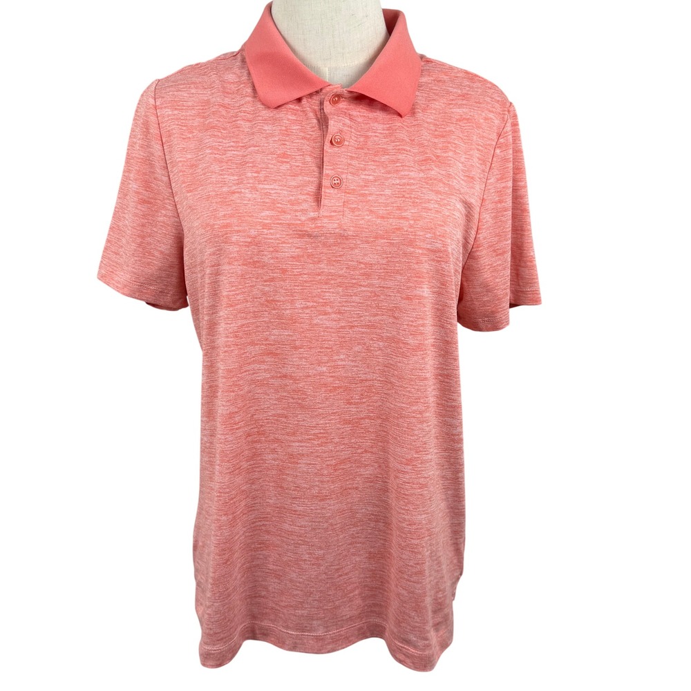 Kyodan Golf Mens Small Polo Shirt Coral Space Dye Stretch Athletic Golfcore EUC